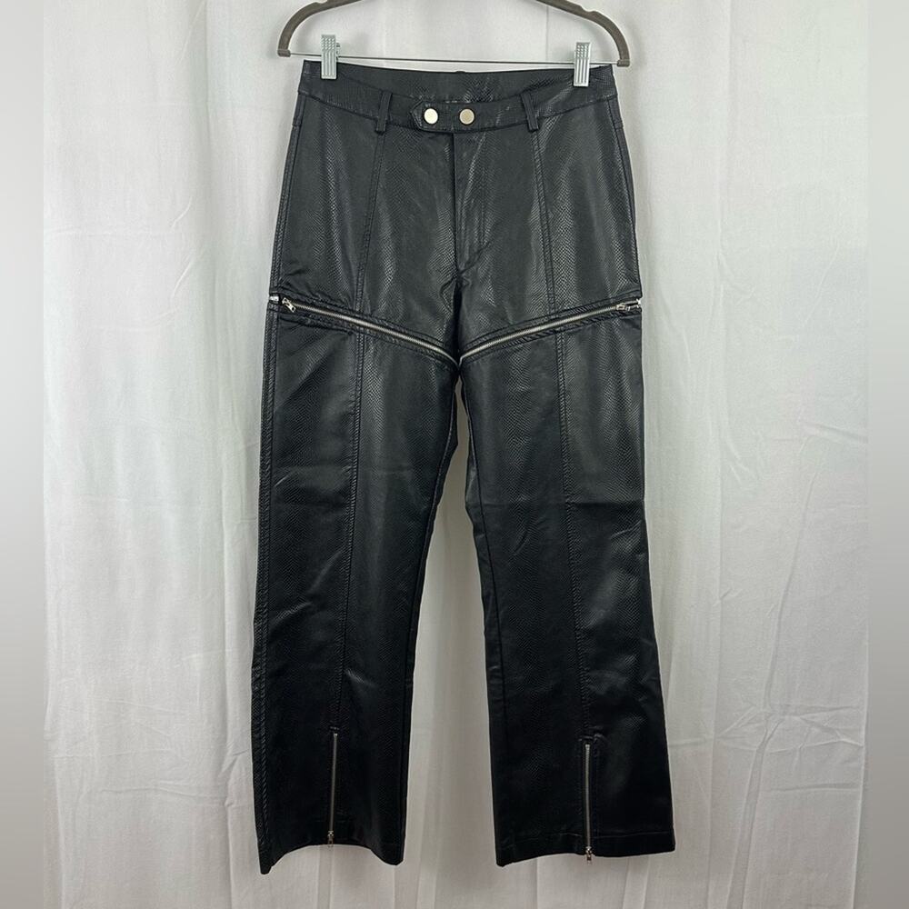 Dolls Kill Salty Moto Mission Vegan Snake Leather Pants Women’s Size Medium